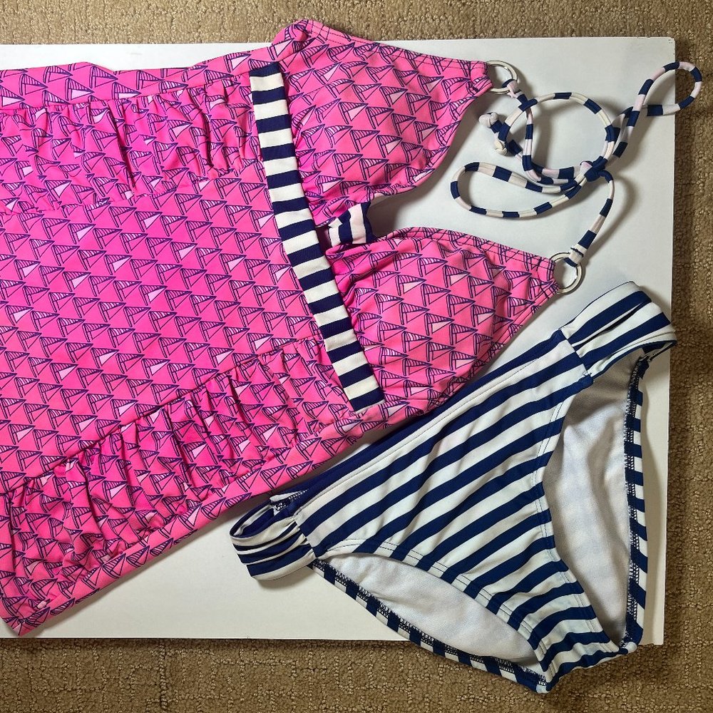 Arizona Jean Company Pink Sail Boat Print Tankini in Size S